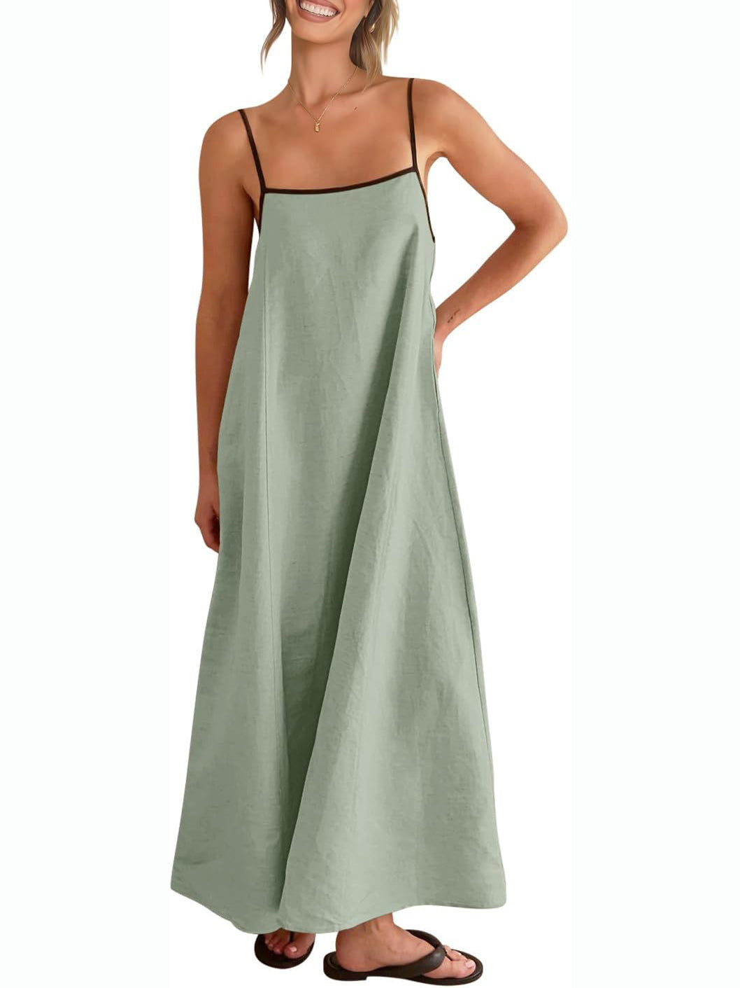 Women's maxi dress Summer Solid Color Loose Long Skirt