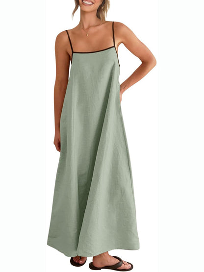 Women's maxi dress Summer Solid Color Loose Long Skirt