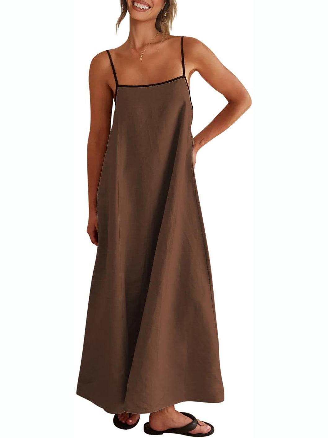 Women's maxi dress Summer Solid Color Loose Long Skirt