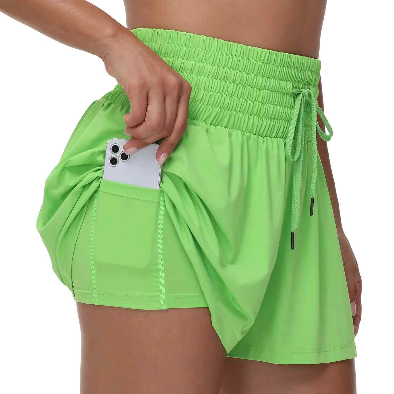 Women's High Waist Drawstring Flowy Athletic Shorts