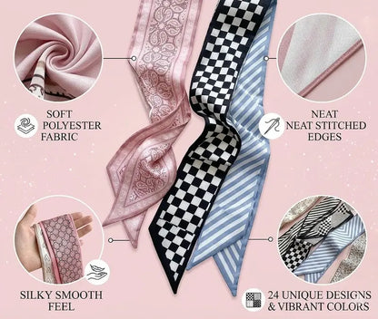 Women's 24-Count Fade-Proof Silk-Like Multifunctional Fashion Accessories Set