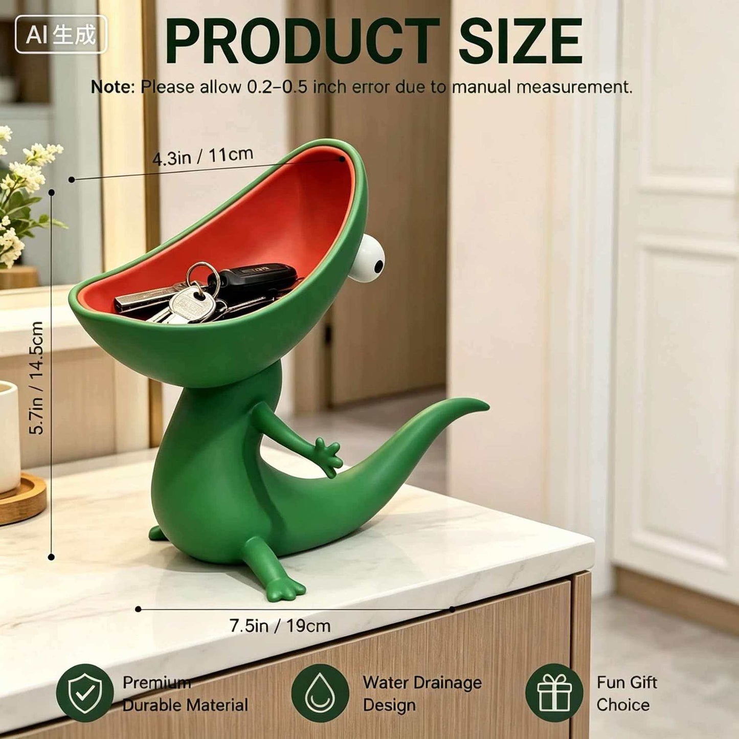 Lizard with open mouth soap box decorative ornament