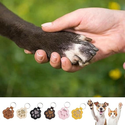 Cute leather paw print keychain made from pet cat and dog fur（BUY MORE SAVE MORE)