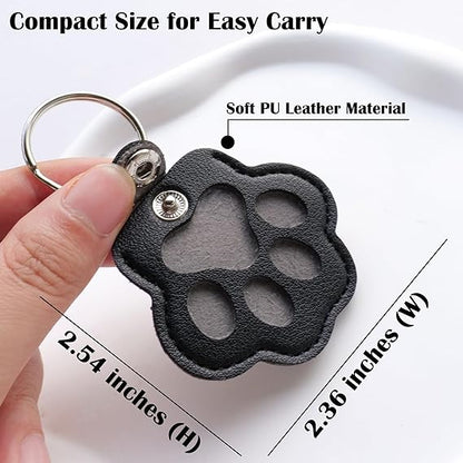 Cute leather paw print keychain made from pet cat and dog fur（BUY MORE SAVE MORE)