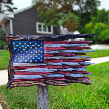 Handcrafted Driftwood American Flag Wall Art