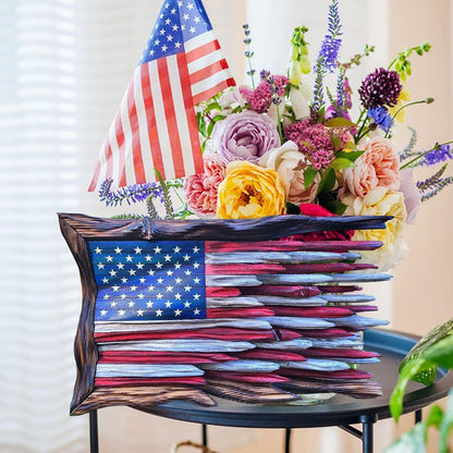 Handcrafted Driftwood American Flag Wall Art