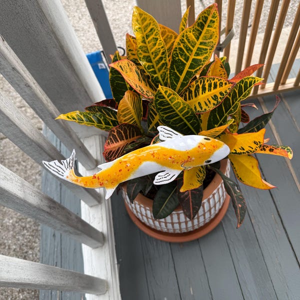Metal Koi Garden Pile Courtyard Lawn Decor Art