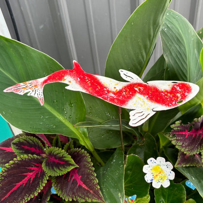 Metal Koi Garden Pile Courtyard Lawn Decor Art