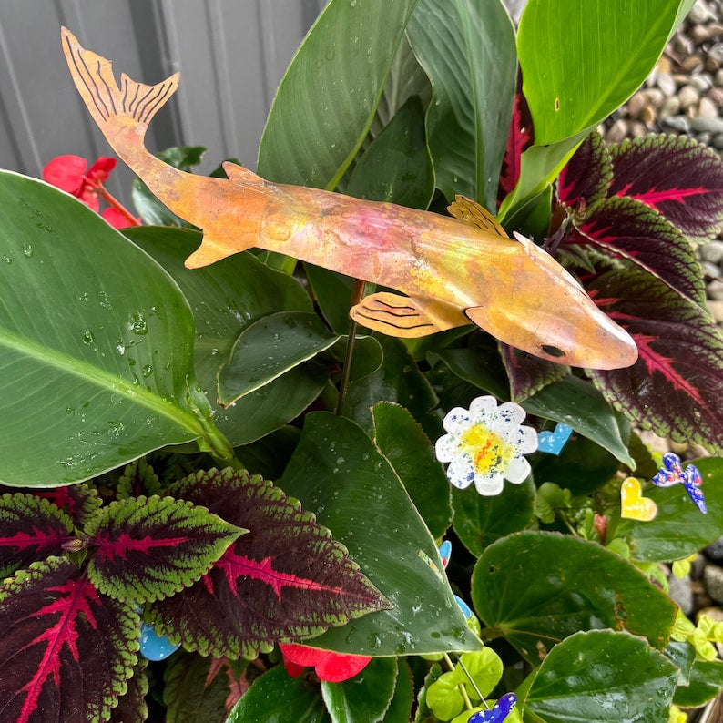 Metal Koi Garden Pile Courtyard Lawn Decor Art