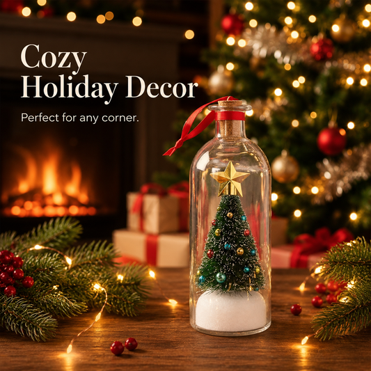 🔥Recordable Christmas Tree Bottle Ornament, Personalized Voice Message Holiday Tabletop Decor Gift
