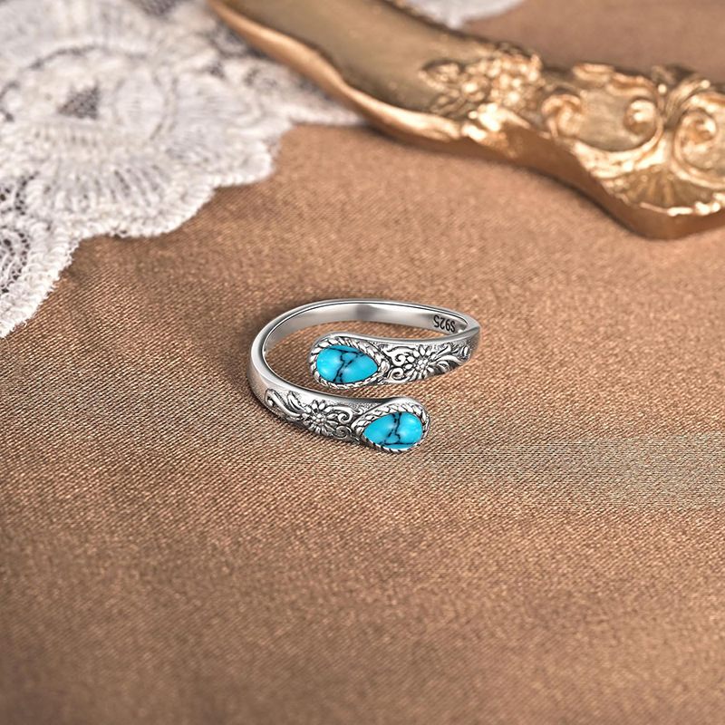 🔥Last Day 🌙Moonstone Bloom Ring | Vintage Style • Adjustable Fit • Timeless Elegance