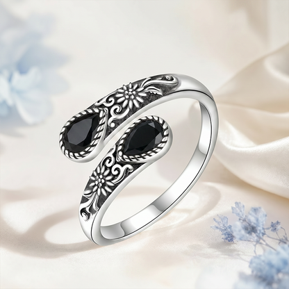 🔥Last Day 🌙Moonstone Bloom Ring | Vintage Style • Adjustable Fit • Timeless Elegance