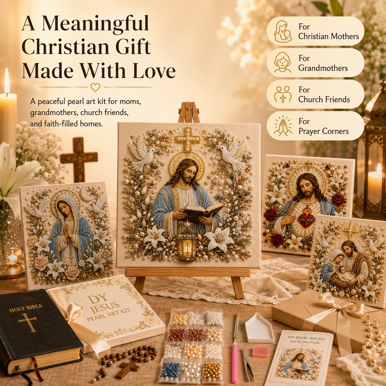 DIY Jesus Pearl Art Kit