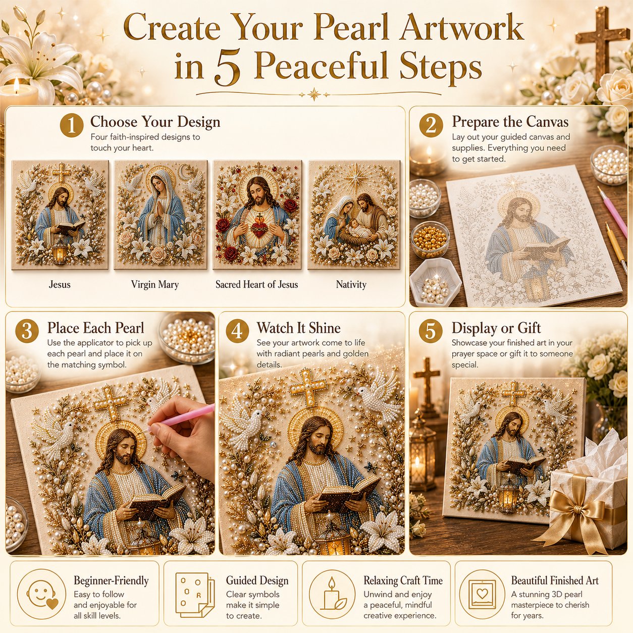 DIY Jesus Pearl Art Kit