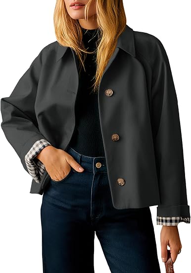 Women's Short Lightweight Single-Breasted Windproof Fashion Jacket