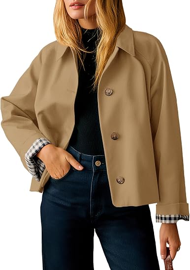 Women's Short Lightweight Single-Breasted Windproof Fashion Jacket
