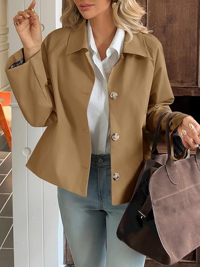 Women's Short Lightweight Single-Breasted Windproof Fashion Jacket
