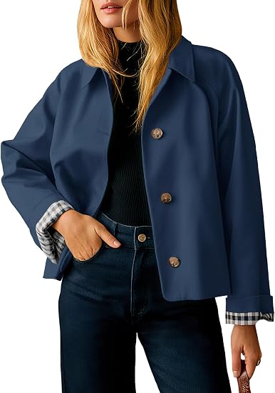 Women's Short Lightweight Single-Breasted Windproof Fashion Jacket
