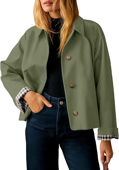 Women's Short Lightweight Single-Breasted Windproof Fashion Jacket