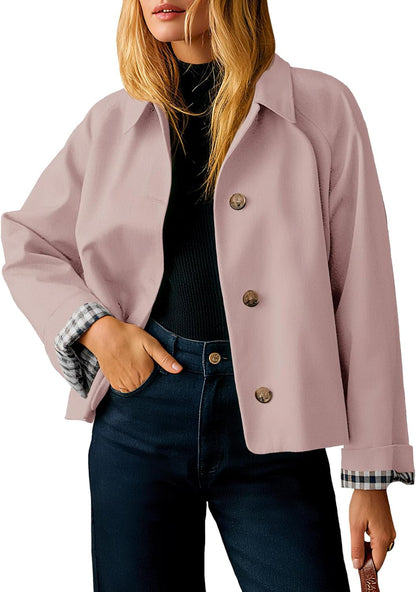 Women's Short Lightweight Single-Breasted Windproof Fashion Jacket