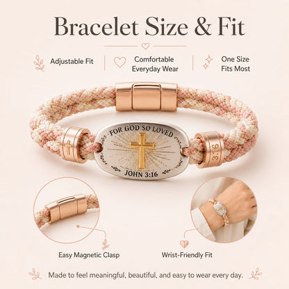 🔥 ✝️ Christian Scripture Faith Bracelet Collection | 6 Meaningful Bible Verse Designs with Raised Gold Cross & Magnetic Clasp   💗✨