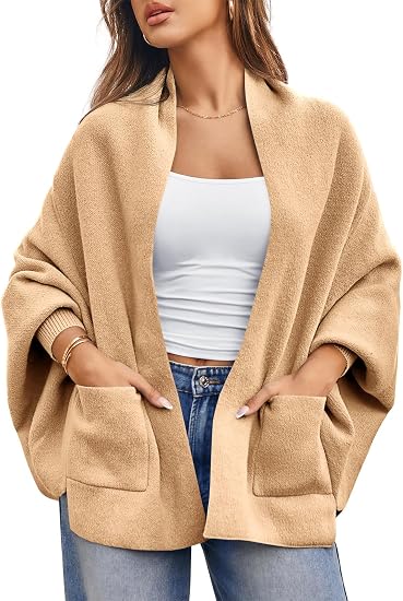 Women's batwing sleeve cape sweater coat