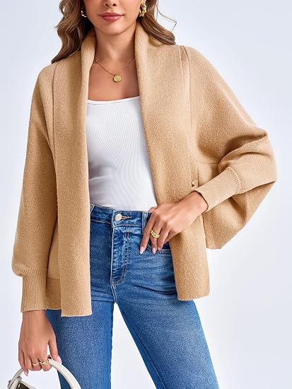 Women's batwing sleeve cape sweater coat