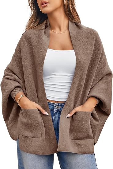Women's batwing sleeve cape sweater coat