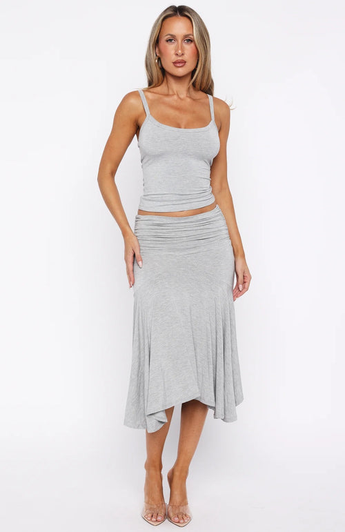 Women's sleeveless camisole top and skirt set
