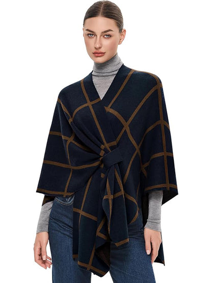 Women's Elegant Shawl Wraps Soft Open Front Poncho Sweater