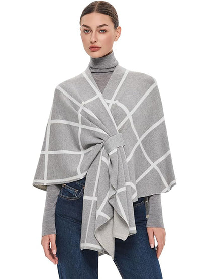 Women's Elegant Shawl Wraps Soft Open Front Poncho Sweater