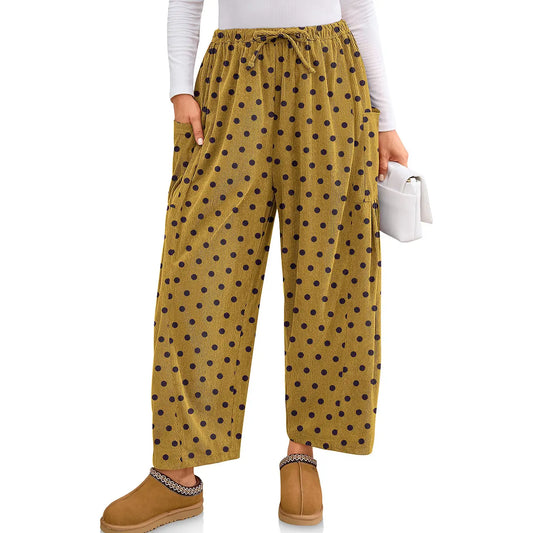 Women's Polka-Dot Corduroy Trousers