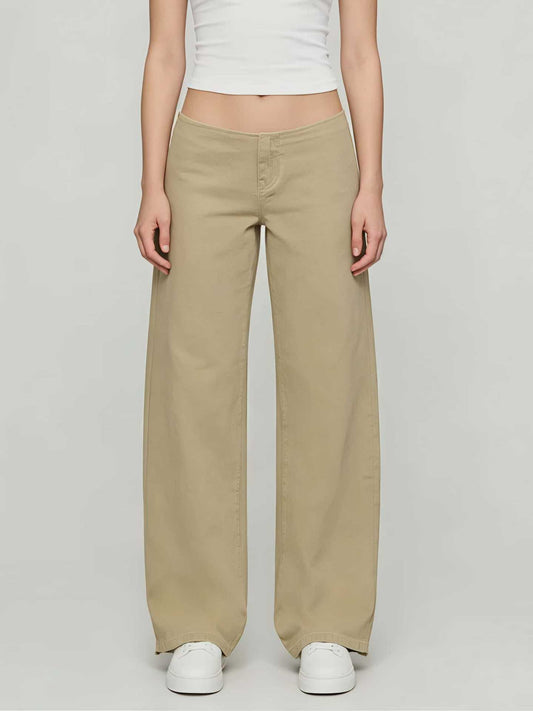 Women's Adjustable Waist Wide-Leg Jeans