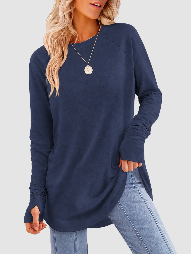 Womens Long Sleeve Thumb Hole Shirts Tunic Tops to Wear with Leggings(BUY 2 FREE SHIPPING)