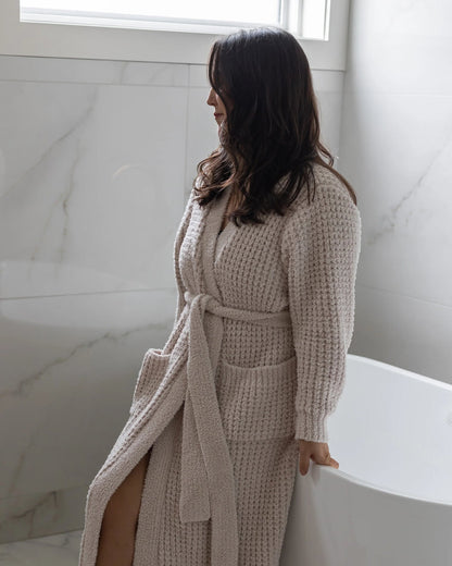 Women's Waffle-Knit Tie-Front Loungewear Romper
