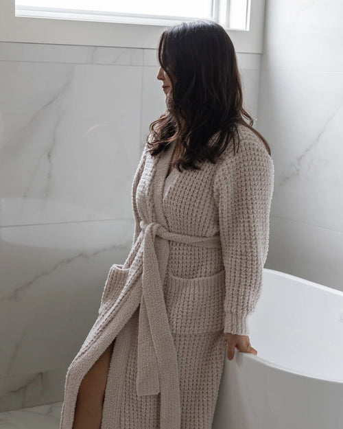 Women's Waffle-Knit Tie-Front Loungewear Romper