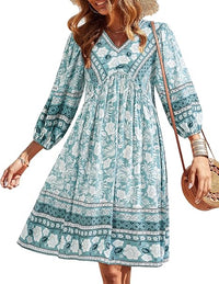 Floral Blue White