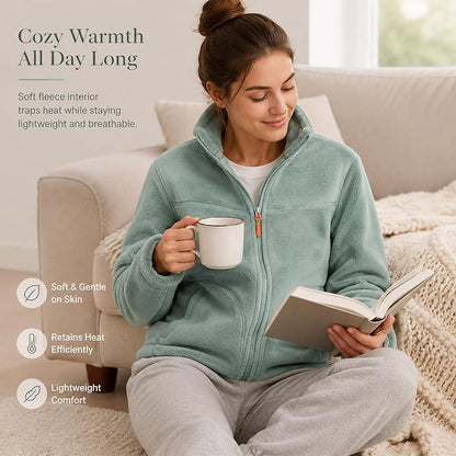 Women's Full-Zip Fleece Reversible Jacket with Pockets