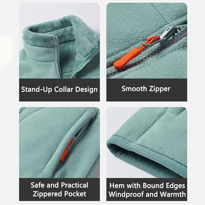 Women's Full-Zip Fleece Reversible Jacket with Pockets