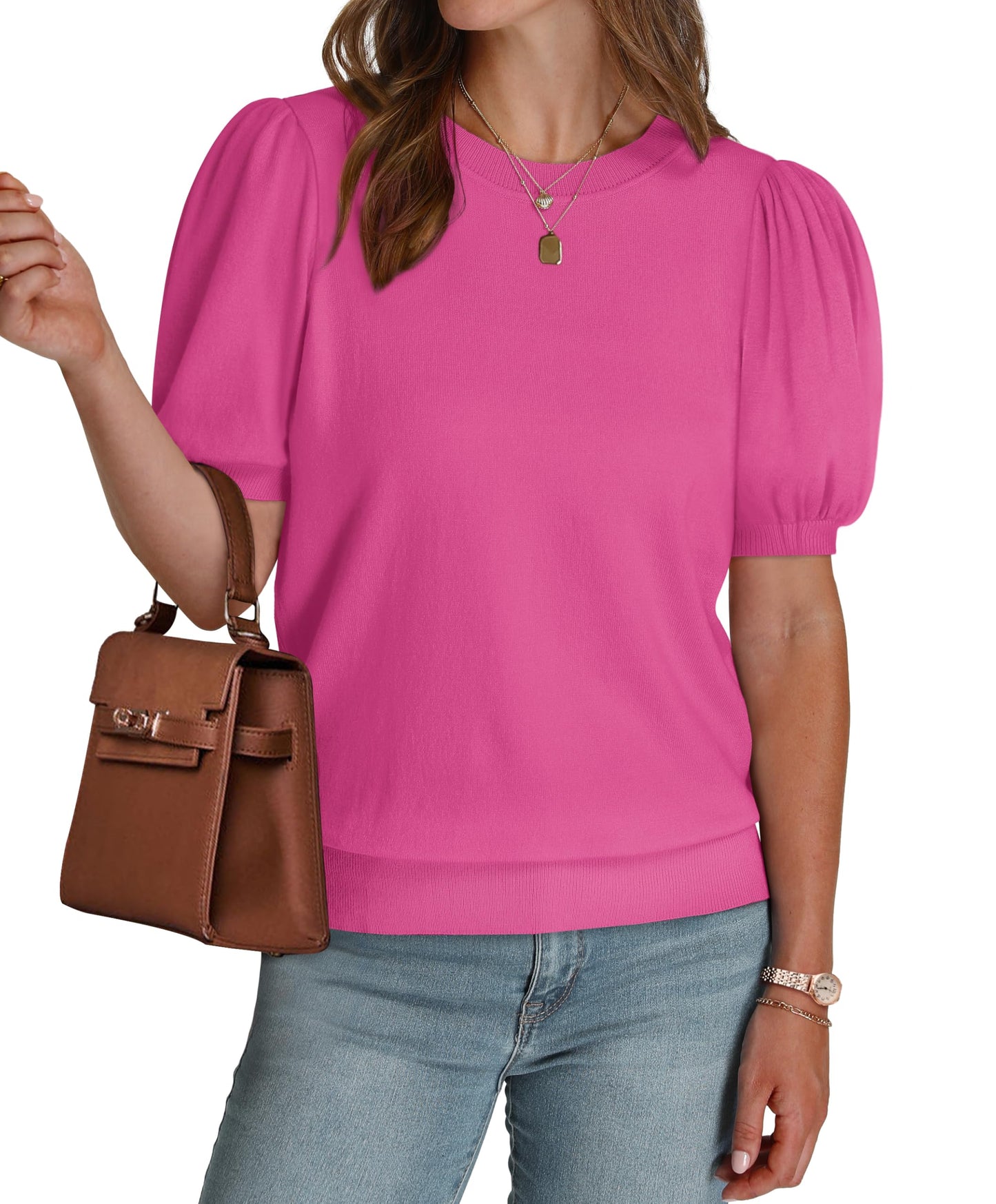 Women's Lightweight Puff Short Sleeve Sweater(Buy 2 Free Shipping)