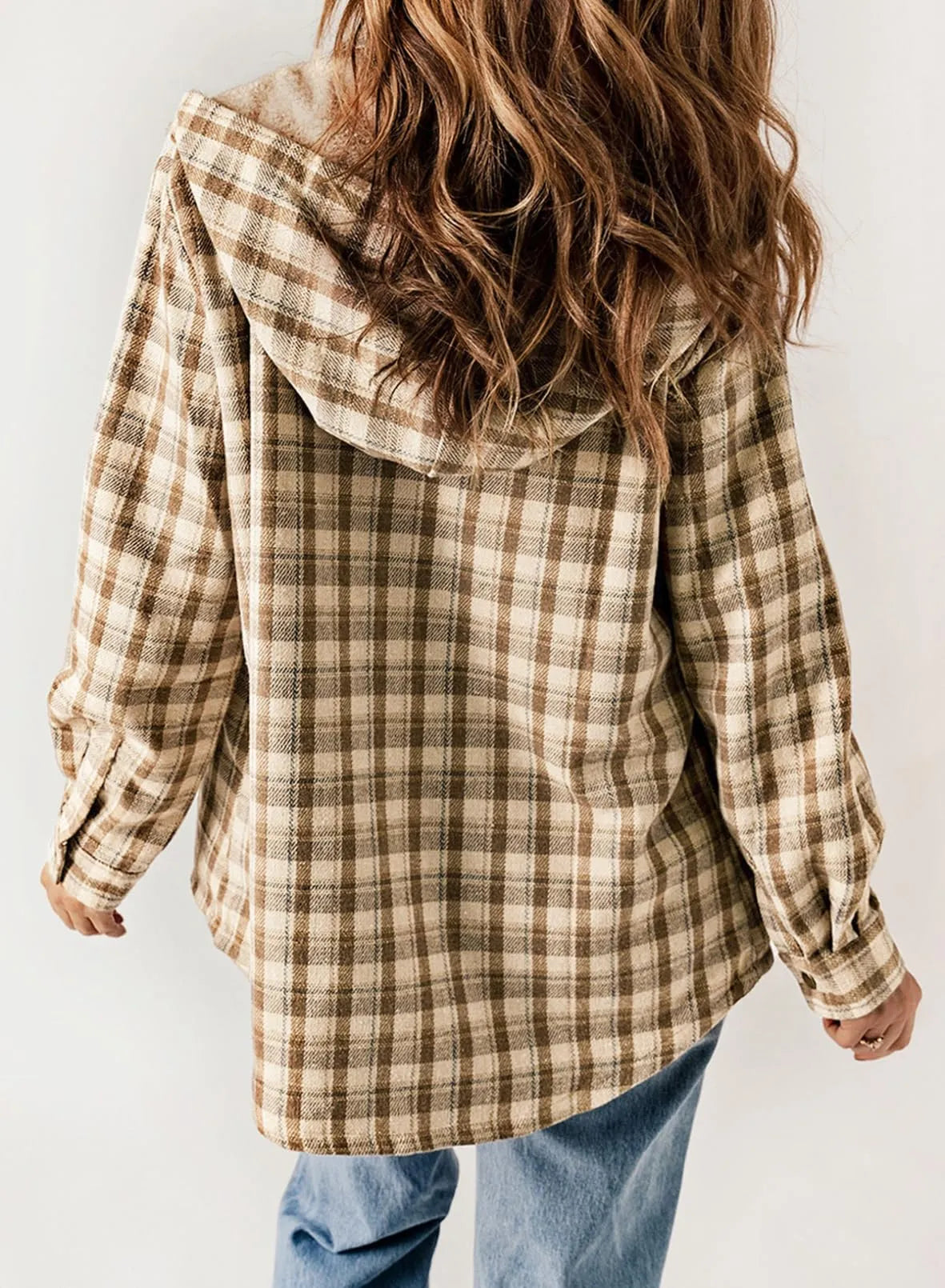Women's Flannel Plaid Fleece Hooded Jacket (Buy 2 Free Shipping)