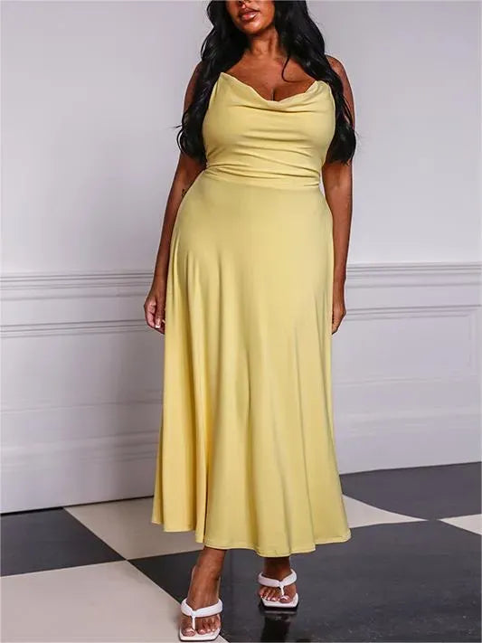 NEW DRAPE SUSPENDER DRESS WITH BUILT-IN BRA(buy 2 free shipping)