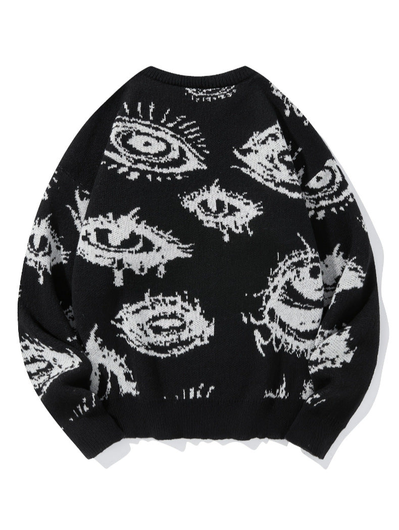 Vintage Eye Graphic Knit Sweater