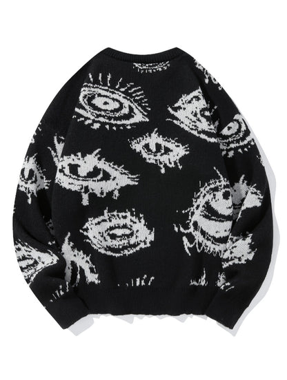 Vintage Eye Graphic Knit Sweater