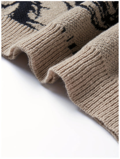 Vintage Eye Graphic Knit Sweater