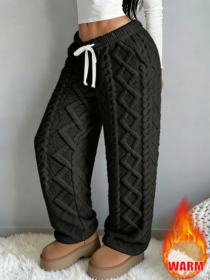 Women's Plush Textured Warm Lounge Pants