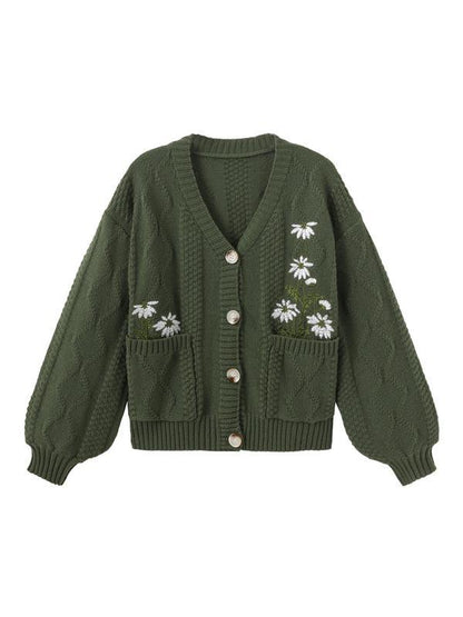 Embroidered Floral Knit Cardigan