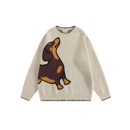 Cute Dog Graphic Knit Sweater