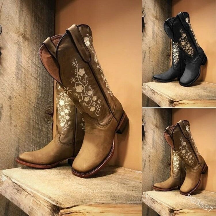 Vintage Embroidered Rider Boots
