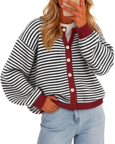 Striped Color Block Knit Cardigan